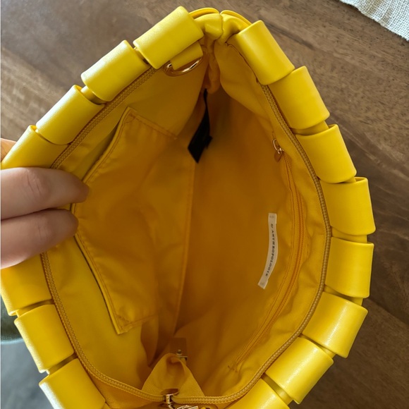Anthropologie Yellow Woven Clutch